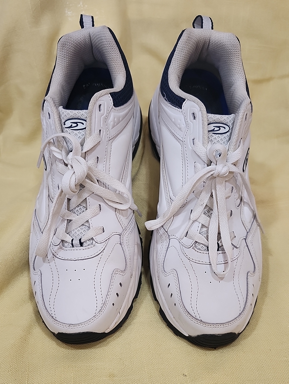 Dr. Scholl's Men's White Athletic Sneakers with Navy Accents
